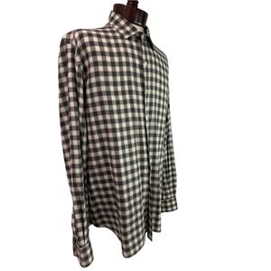 XXL (18 46) Culturata Mens Plaid Button Up Shirt Tailored Fit Italy Lightweight